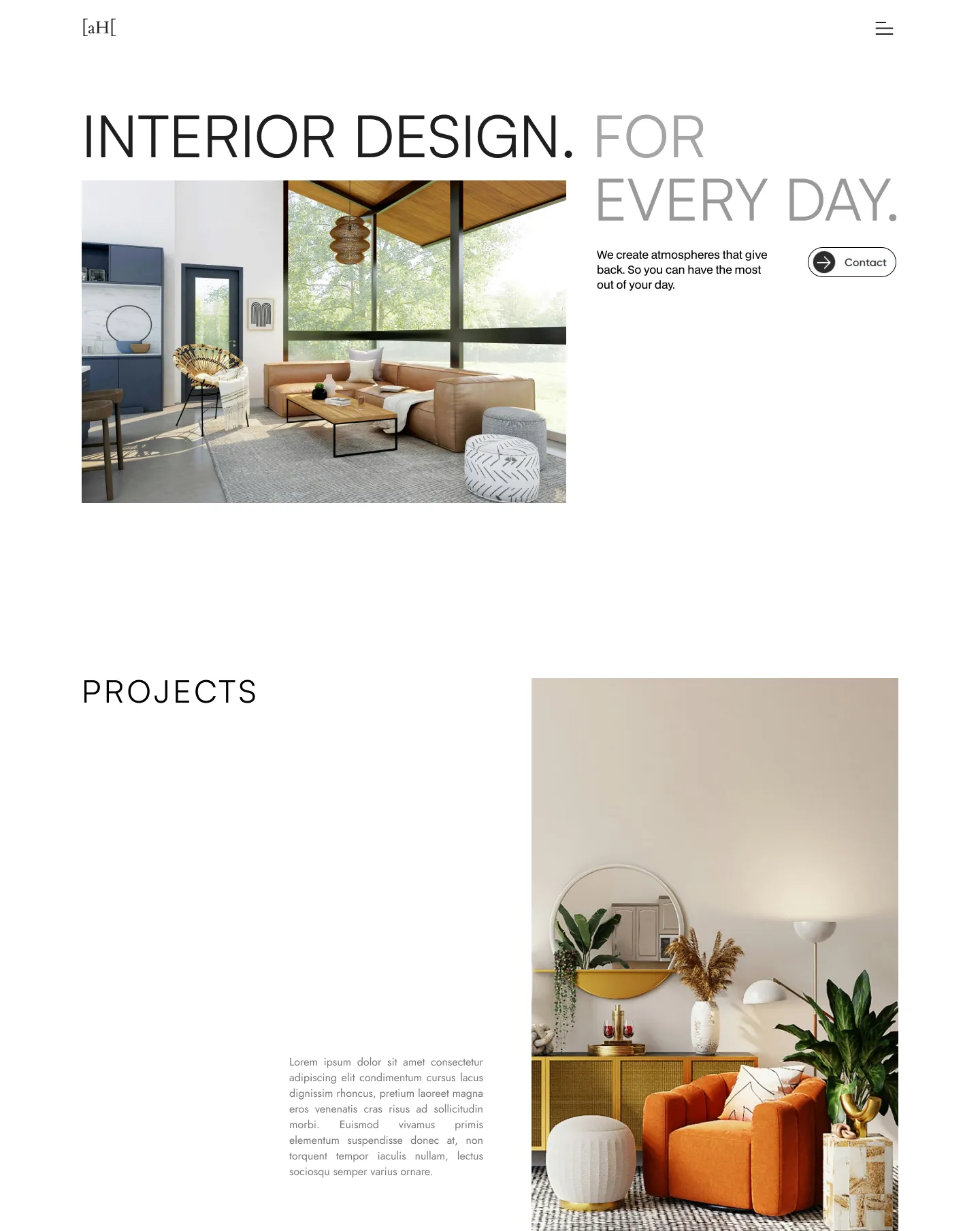 design example of an architecture website