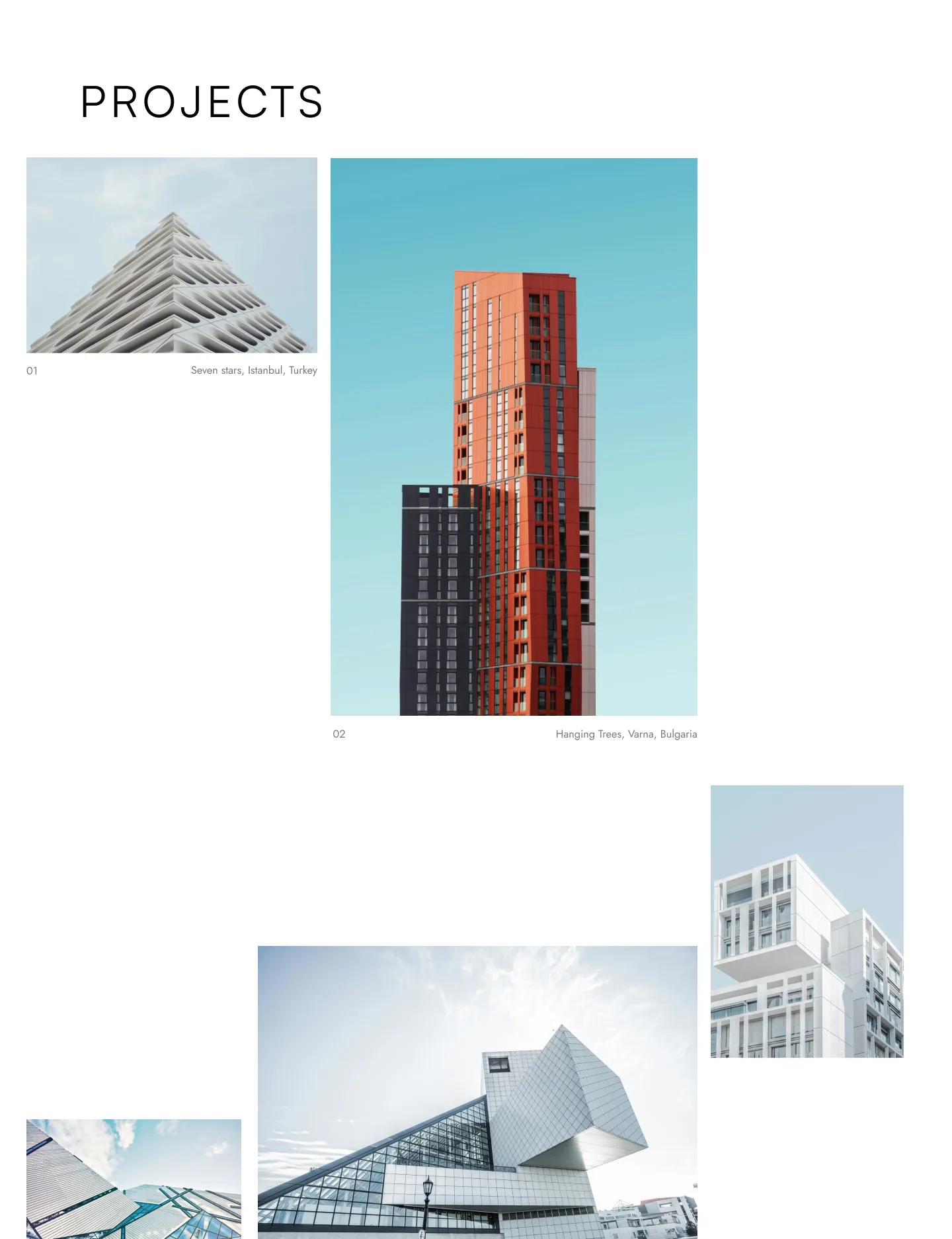 design example of an architecture website