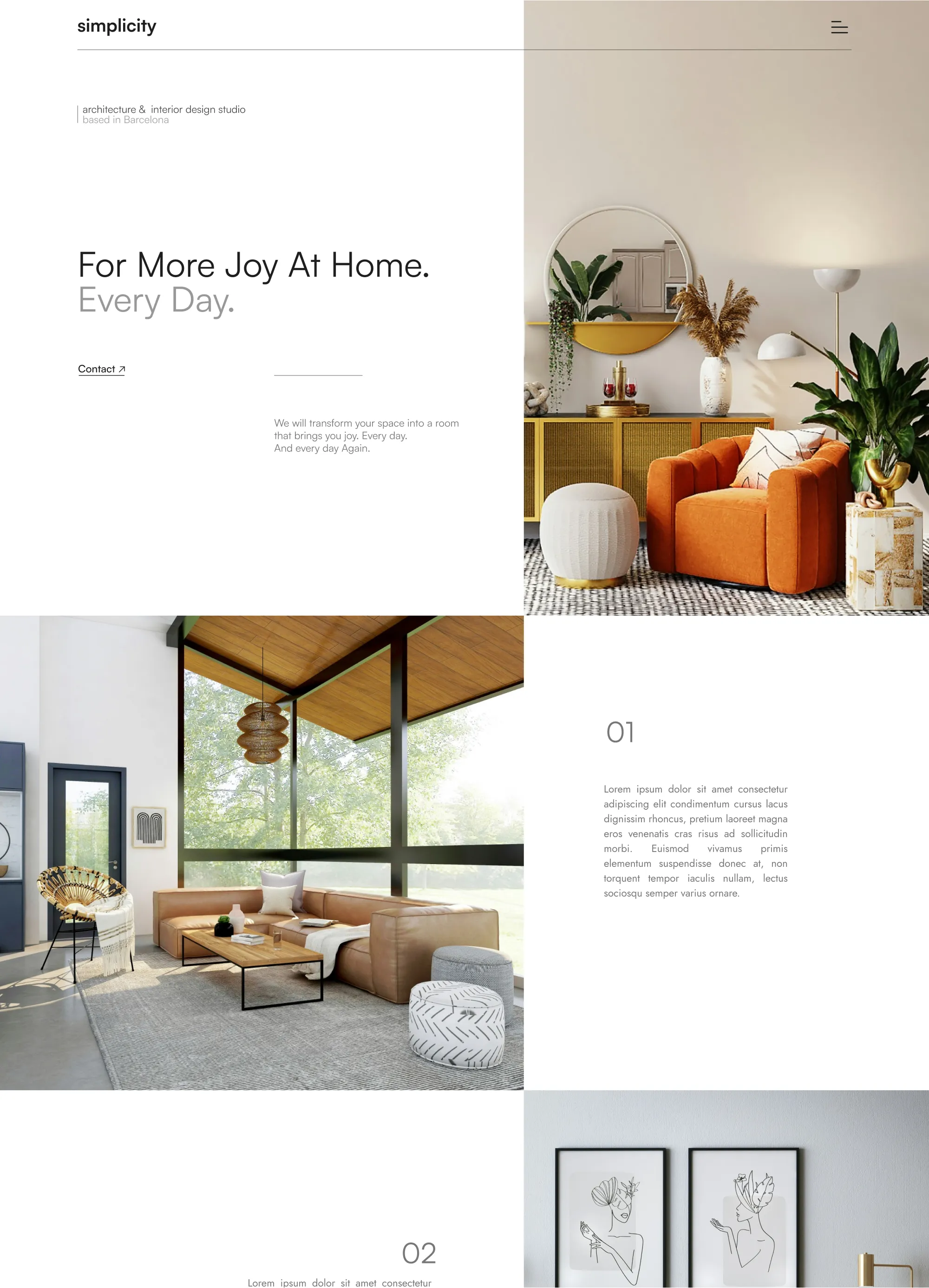 design example of an architecture website